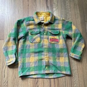 VTG FIORUCCI Button Flannel Shirt Sweater Wool Blend Youth SZ 6 Outdoors ITALY
